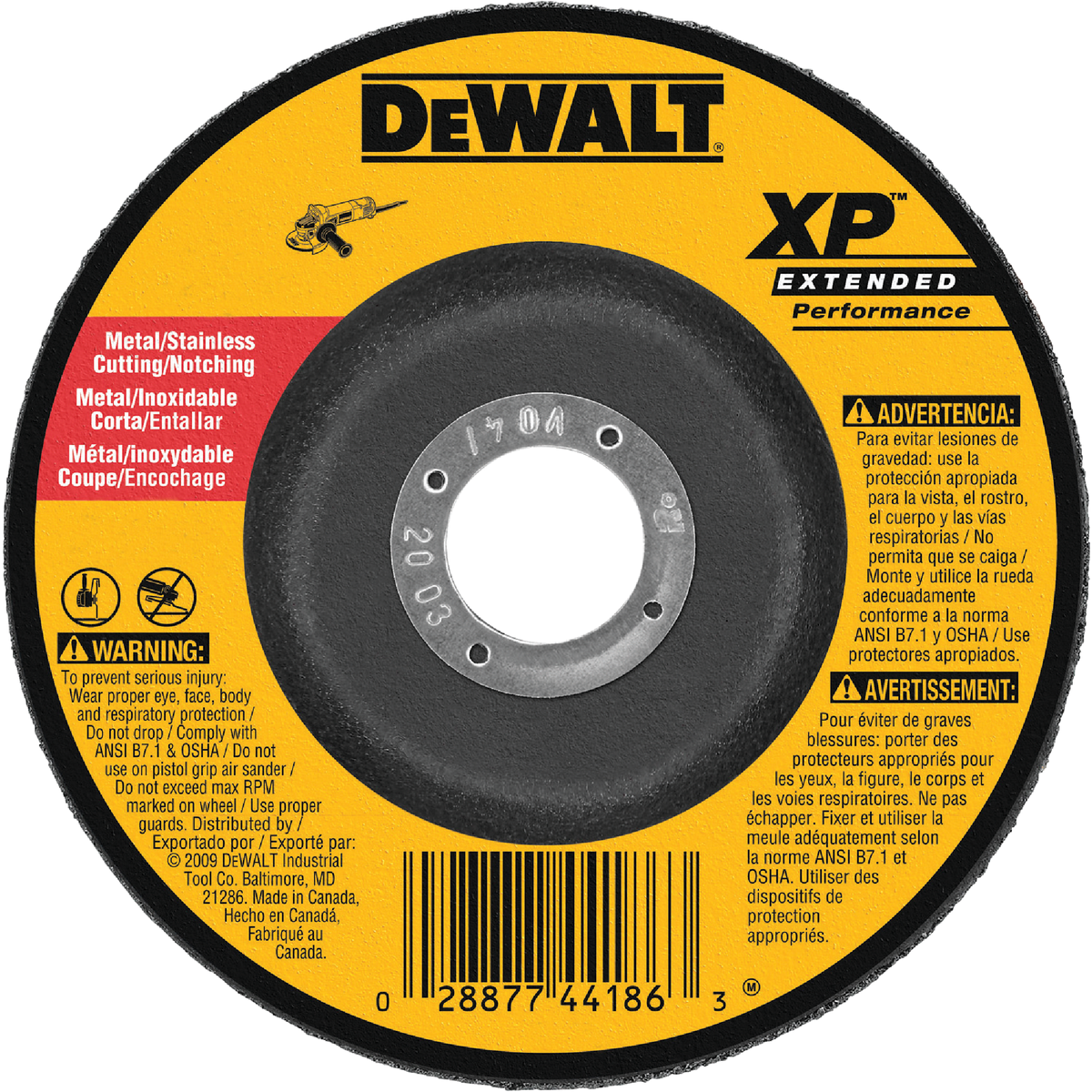 DeWalt High Performance 7" x 0.045" x 7/8" Metal Cutting Disc DW8427