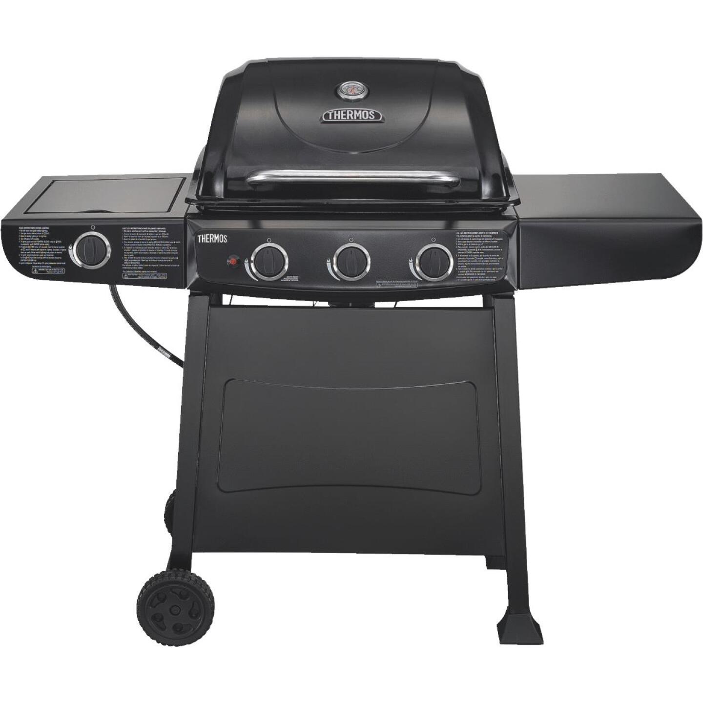 [Thermos] QuickSet 3Burner Black 36,000BTU LP Gas Grill with 12,000